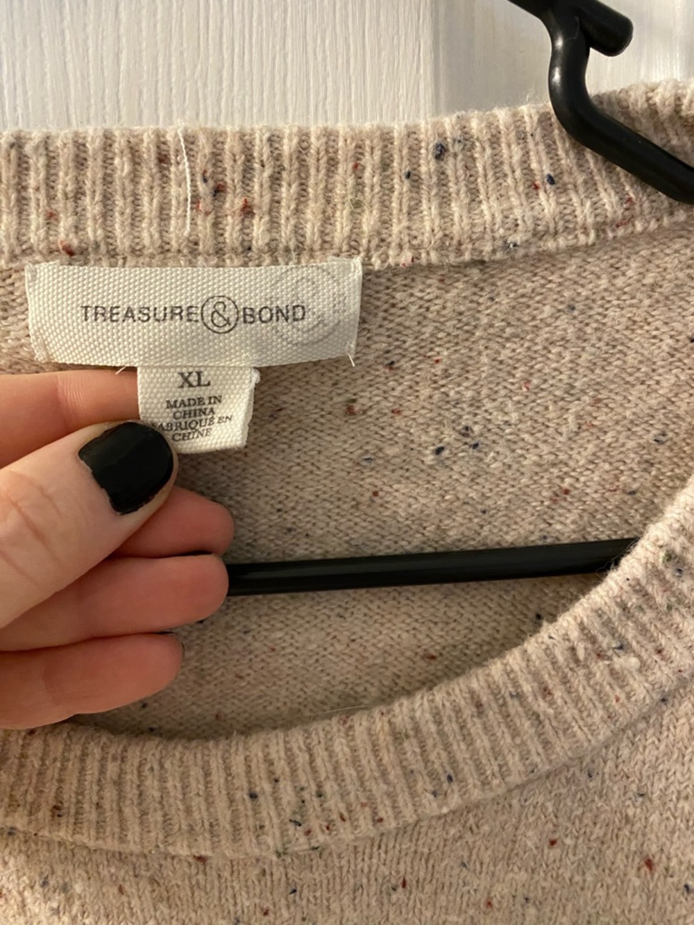 Treasure & Bond Neutral Speckled Beige Crewneck Sweater - Picture 2 of 6